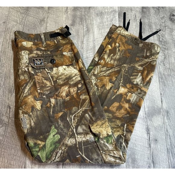 Walls Camo Pants Mens 34x32 Reinforced Hunting Advantage Timber Cargo Adjustable - Picture 4 of 15